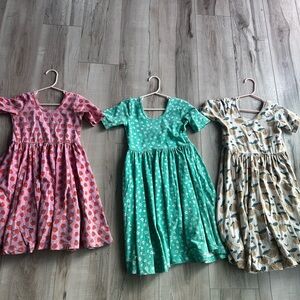 Alice and Ames Dress Set - strawberry,Green floral, and oranges
